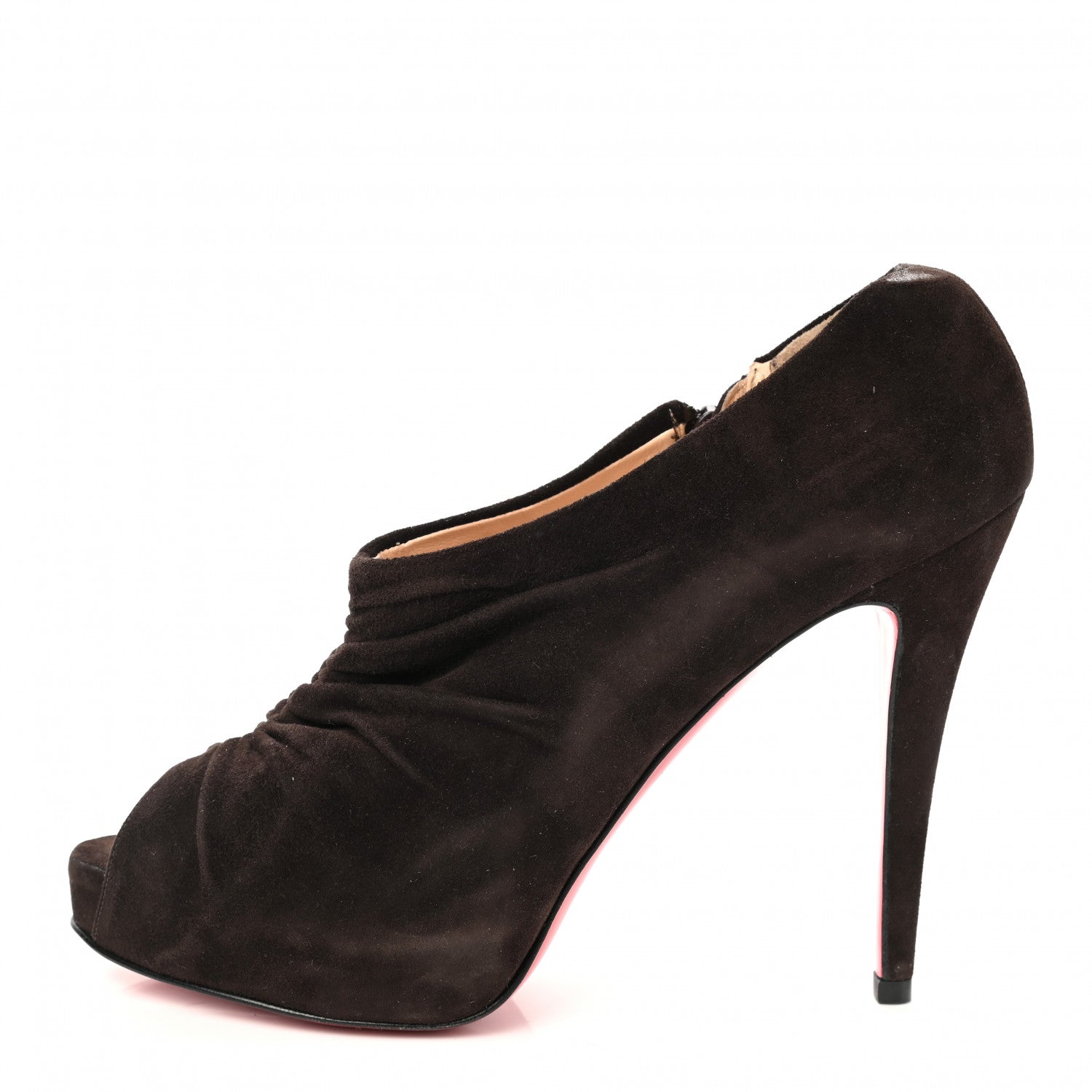Christian Louboutin Suede Treopli 120 Booties 38.5 Moka 1 of 8