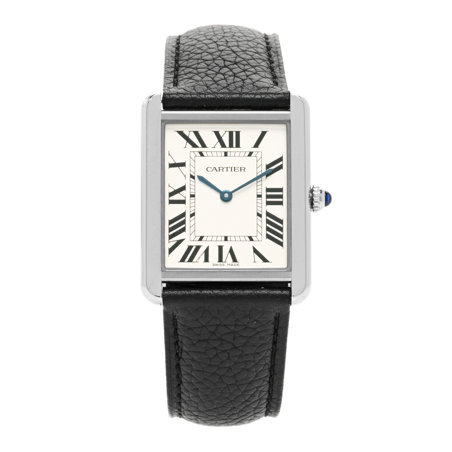 Cartier Stainless Steel Calfskin 27mm Tank Solo Quartz Watch 1 of 5
