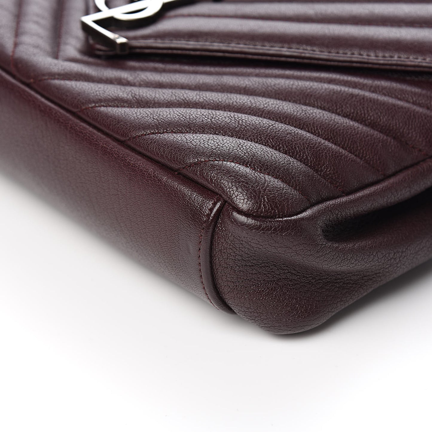 Sheepskin Matelasse Chevron Monogram Medium College Bag Amaranto