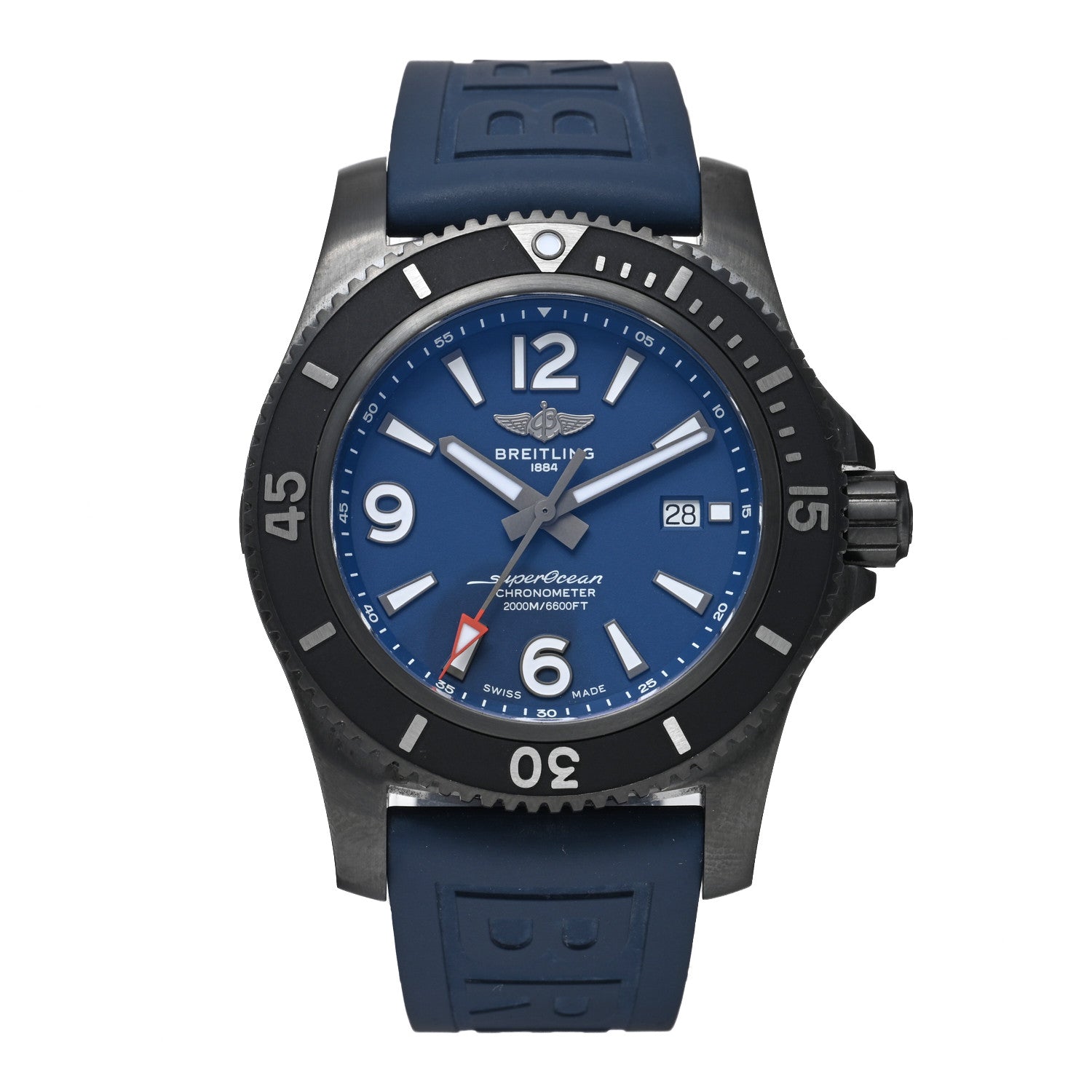 Breitling DLC Coated Stainless Steel Rubber 46mm Superocean Automatic Watch Blue M17368D71C1S1 1 of 5