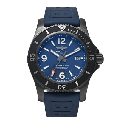 Breitling DLC Coated Stainless Steel Rubber 46mm Superocean Automatic Watch Blue M17368D71C1S1 1 of 5