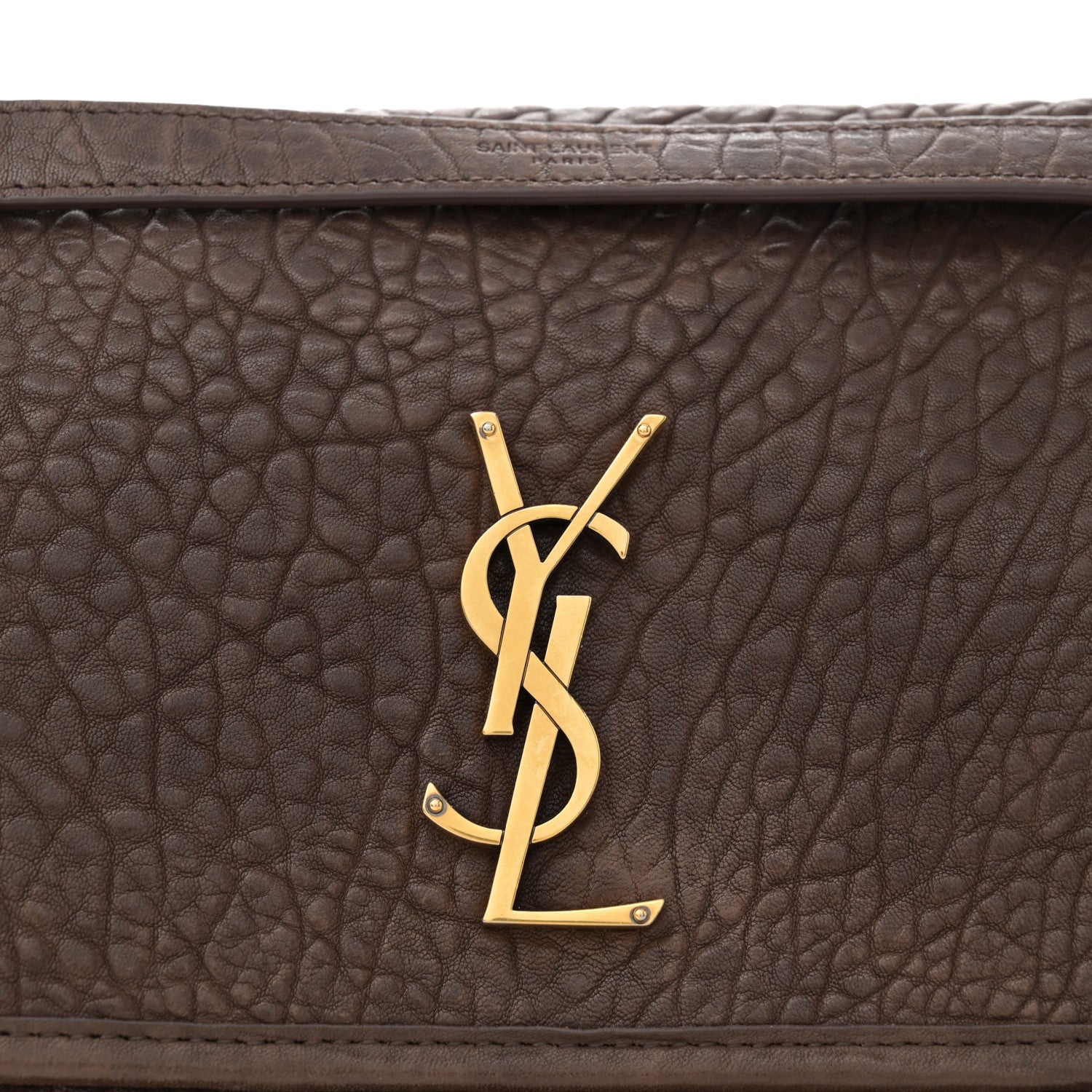 Saint Laurent Grained Lambskin Monogram Medium Niki Chain Satchel Dark Cork 8 of 11
