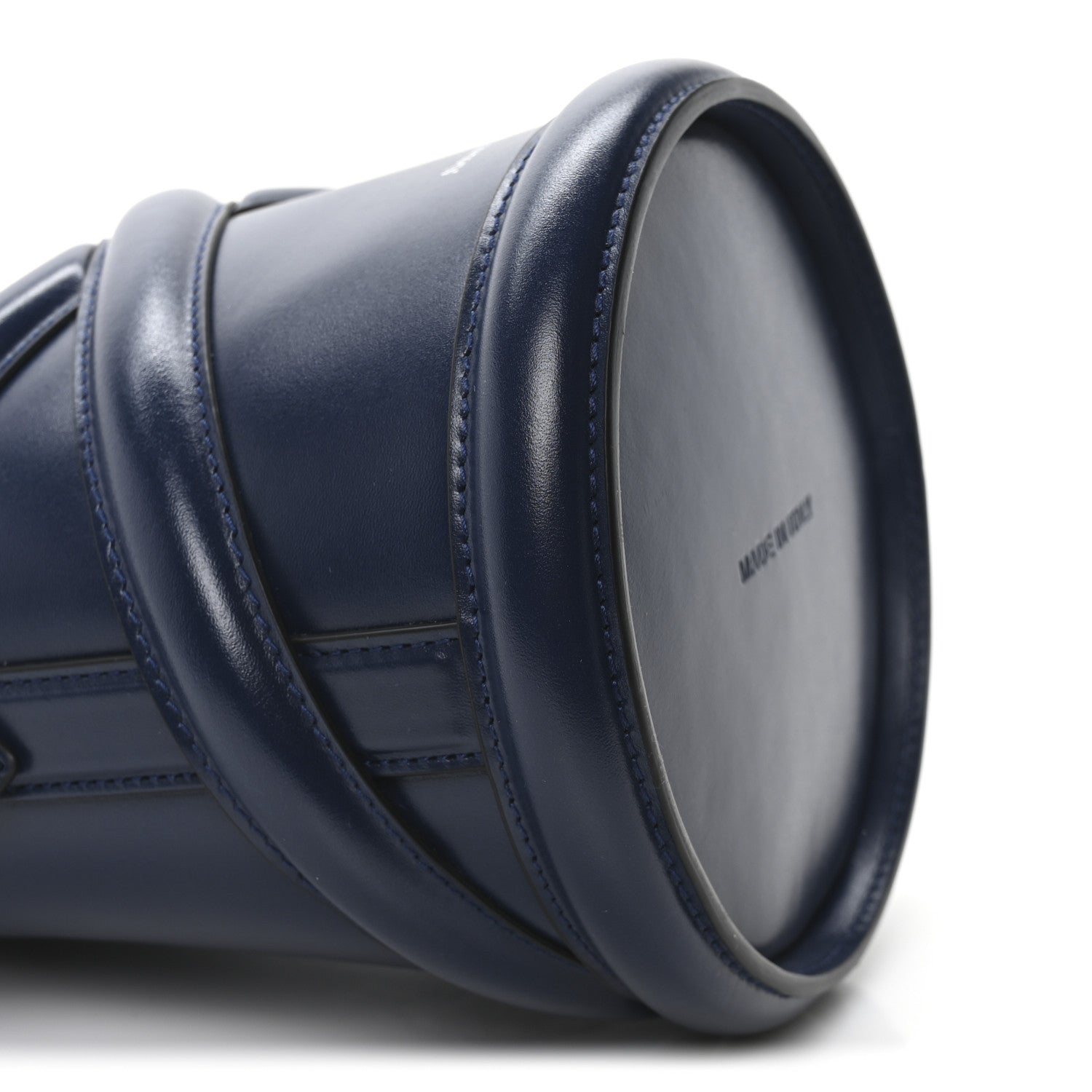 Alexander McQueen Calfskin Mini Curve Bucket Bag Navy 9 of 10