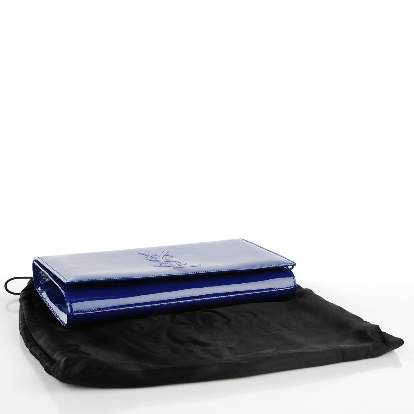 Patent Calfskin Monogram Large Belle De Jour Clutch Royal Blue