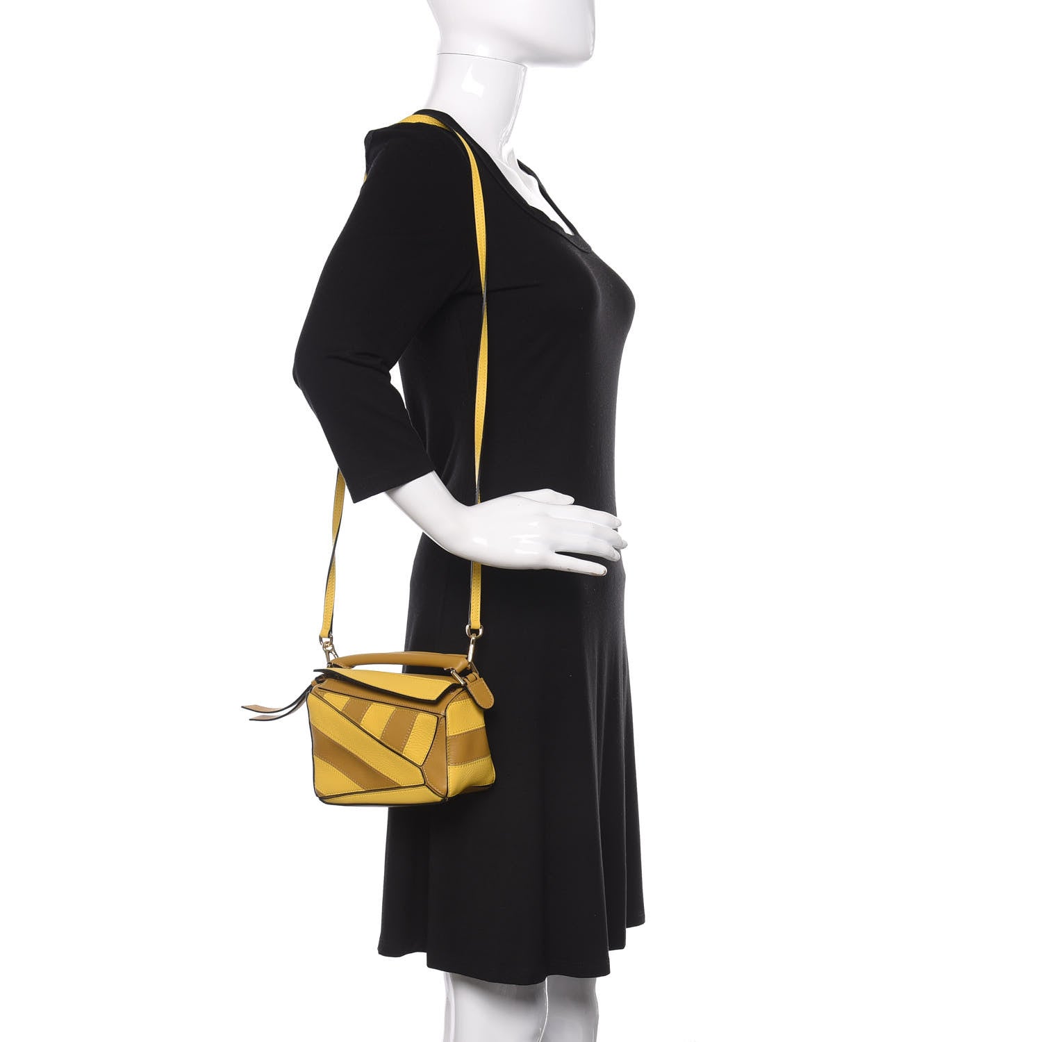 Loewe Calfskin Rugby Mini Puzzle Bag Yellow Ochre 2 of 10