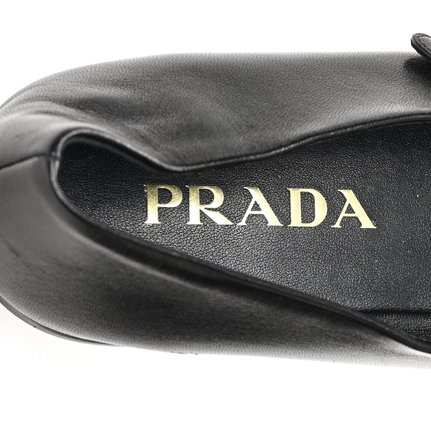 Prada Nappa Metal Triangle Logo Ballet Flats 39.5 Black 8 of 9