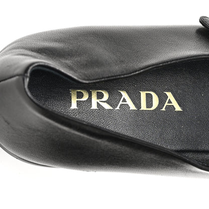 Prada Nappa Metal Triangle Logo Ballet Flats 39.5 Black 8 of 9