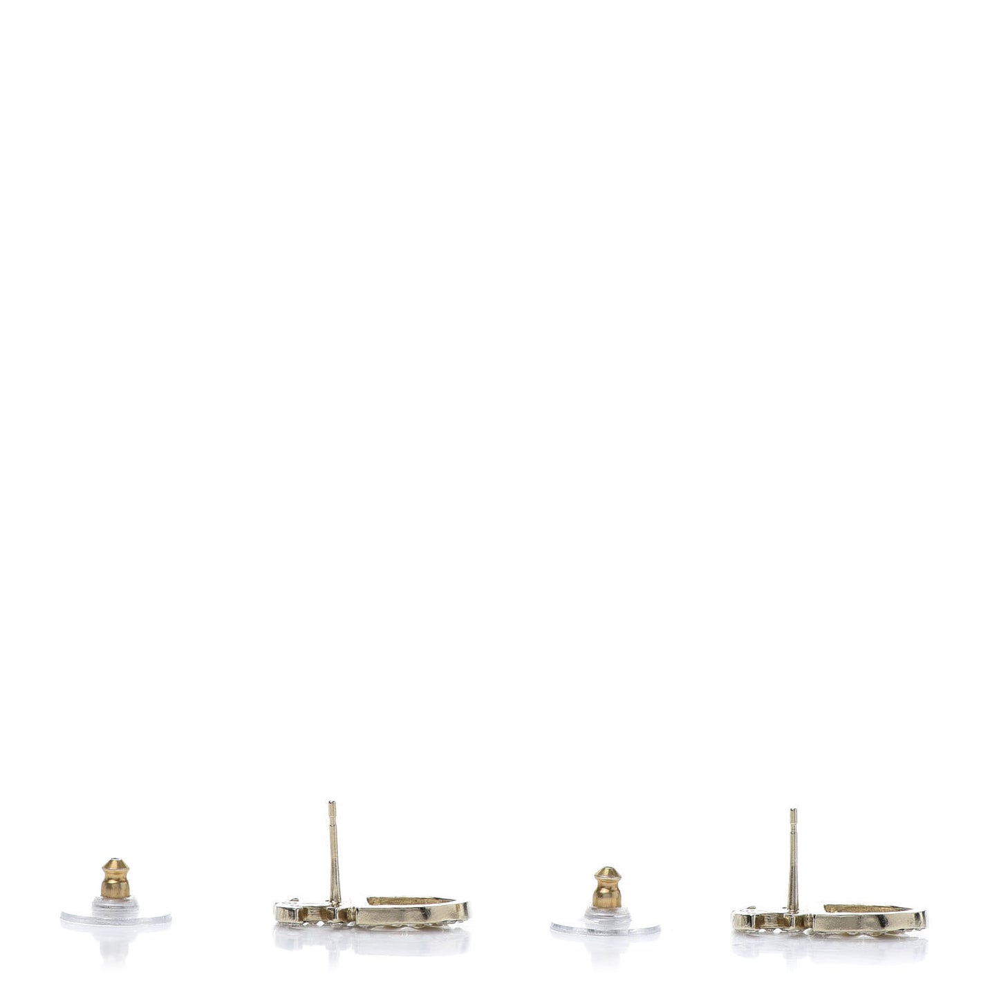 Crystal CC Sergeant Chanel Earrings Gold