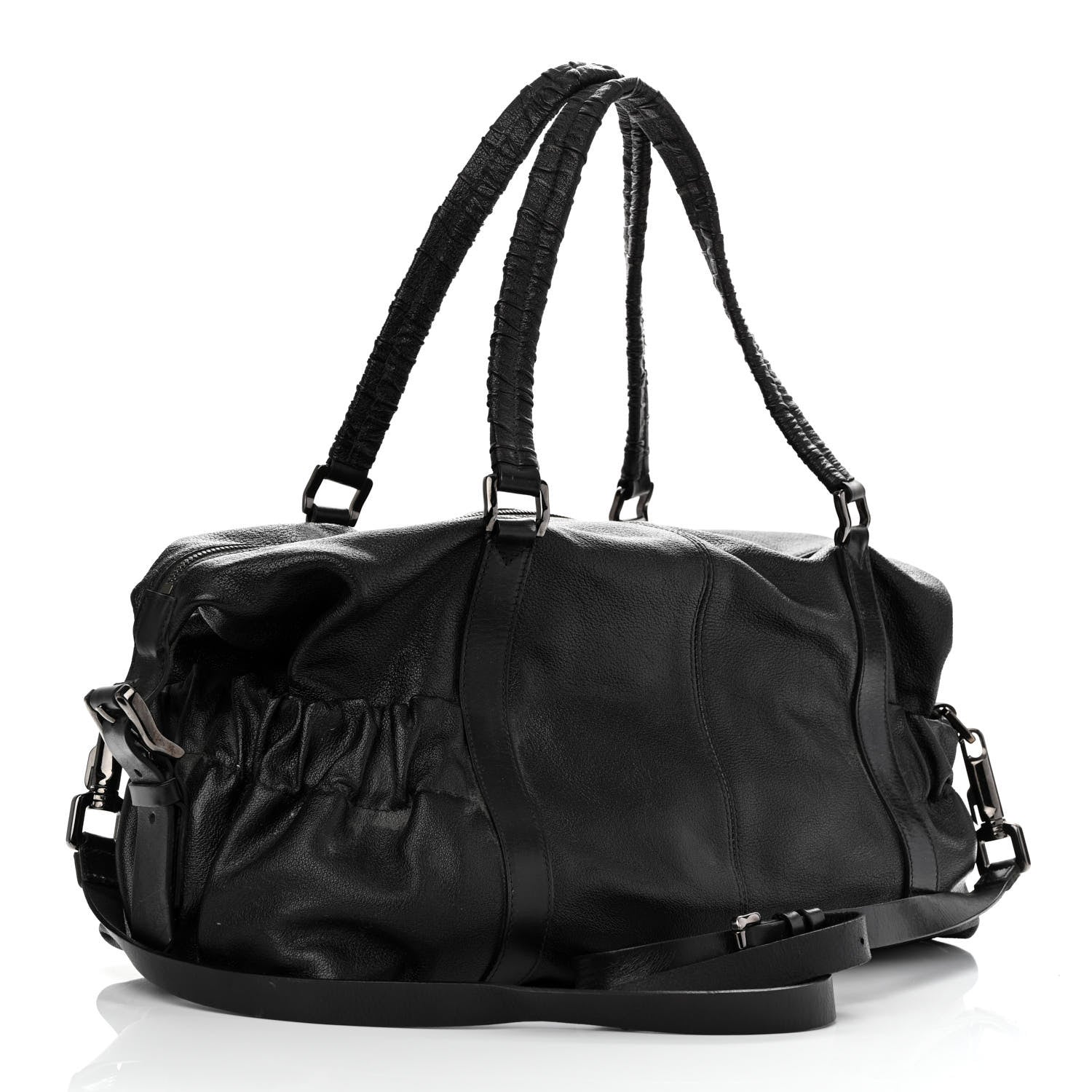 Burberry Calfskin Drawstring Tote Black 2 of 12