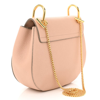Chloe Grained Lambskin Drew Shoulder Bag Cement Pink 3 of 12