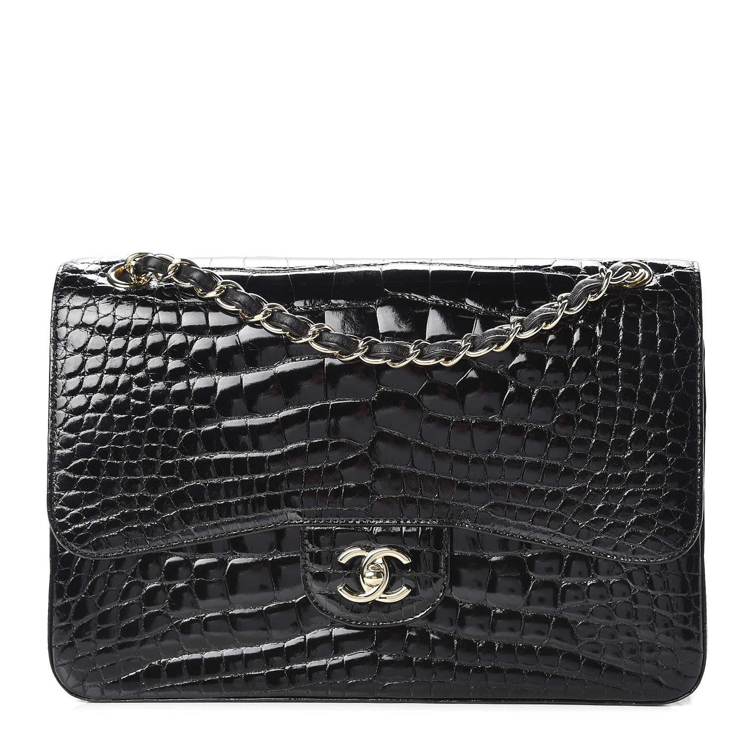 Chanel Alligator Jumbo Double Flap Black 1 of 11