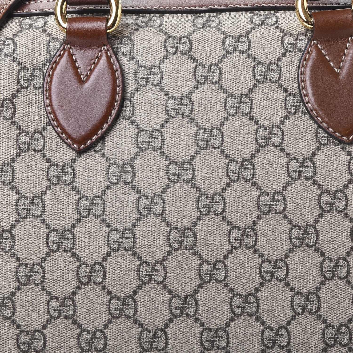 Gucci GG Supreme Monogram Medium Boston Beige Cuir 10 of 10