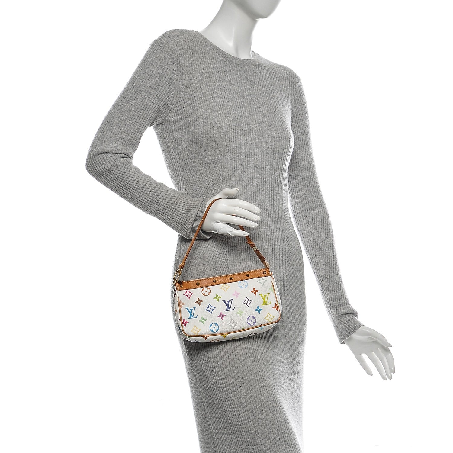 Louis Vuitton Monogram Multicolor Pochette Accessories White 2 of 8
