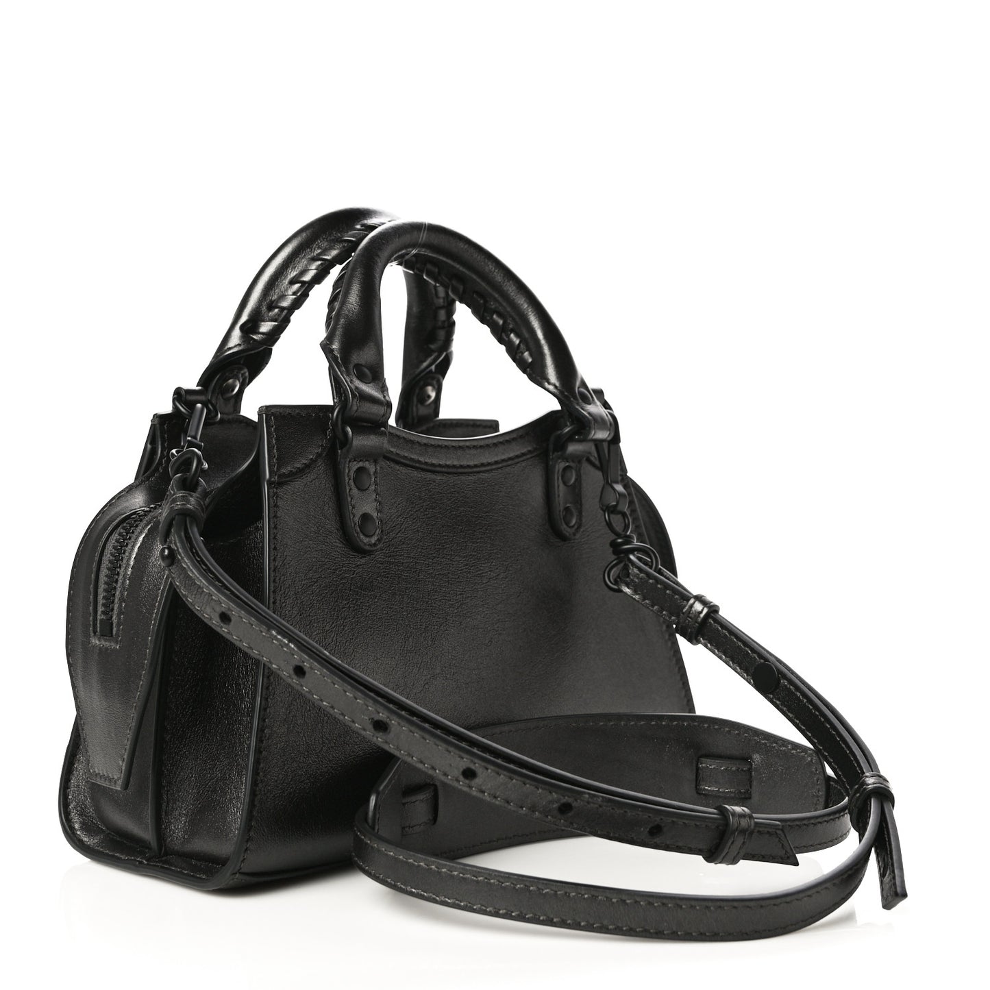 Smooth Calfskin Neo Classic Black Hardware Mini City Gunmetal