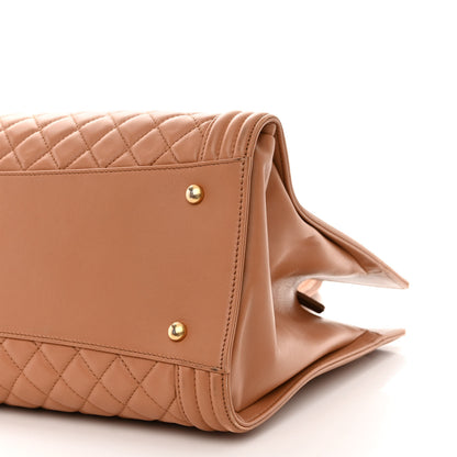 Chanel Calfskin Quilted Boy Shopping Tote Camel 13 of 16
