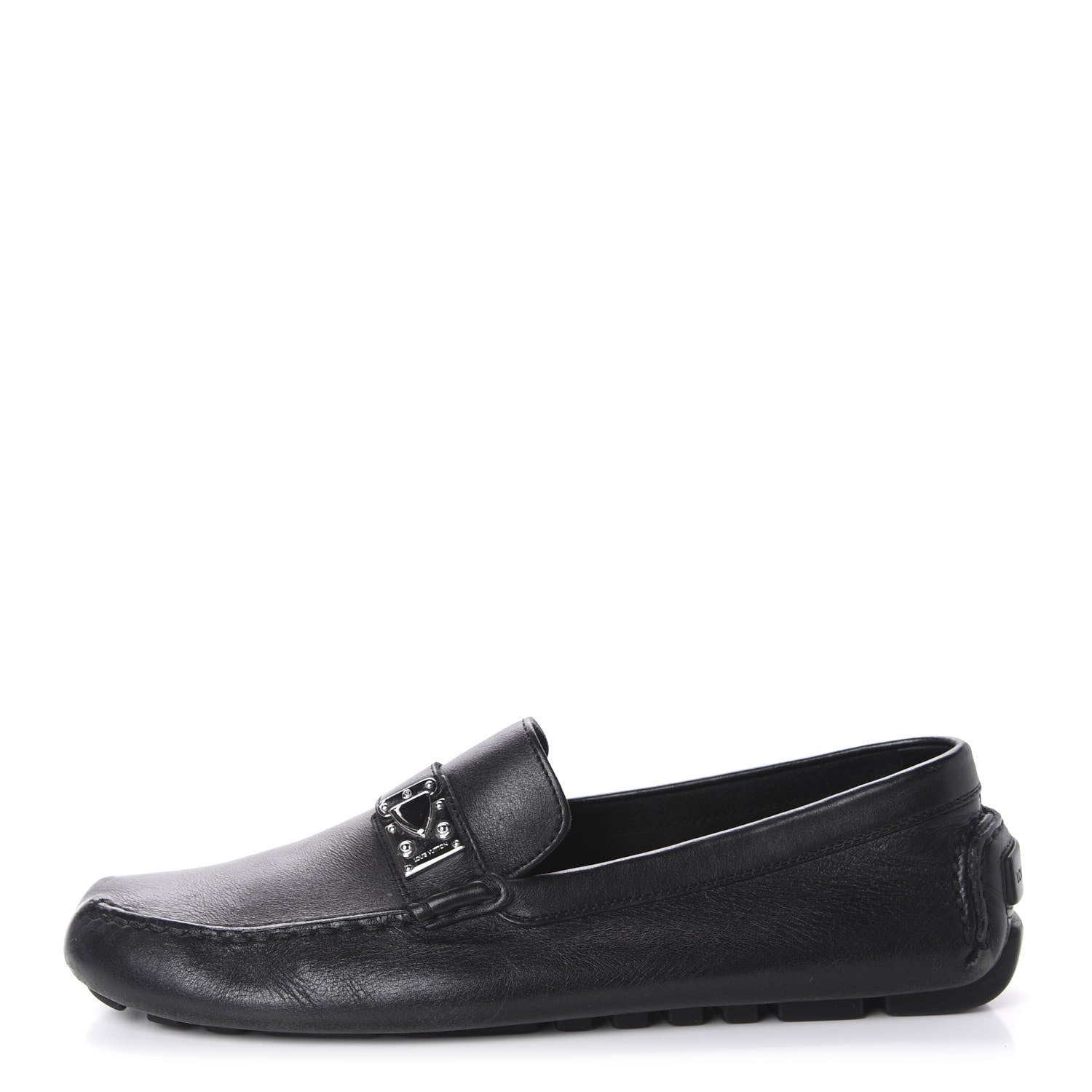 Louis Vuitton Calfskin Racetrack Moccasin Loafers 10.5 Black 1 of 16