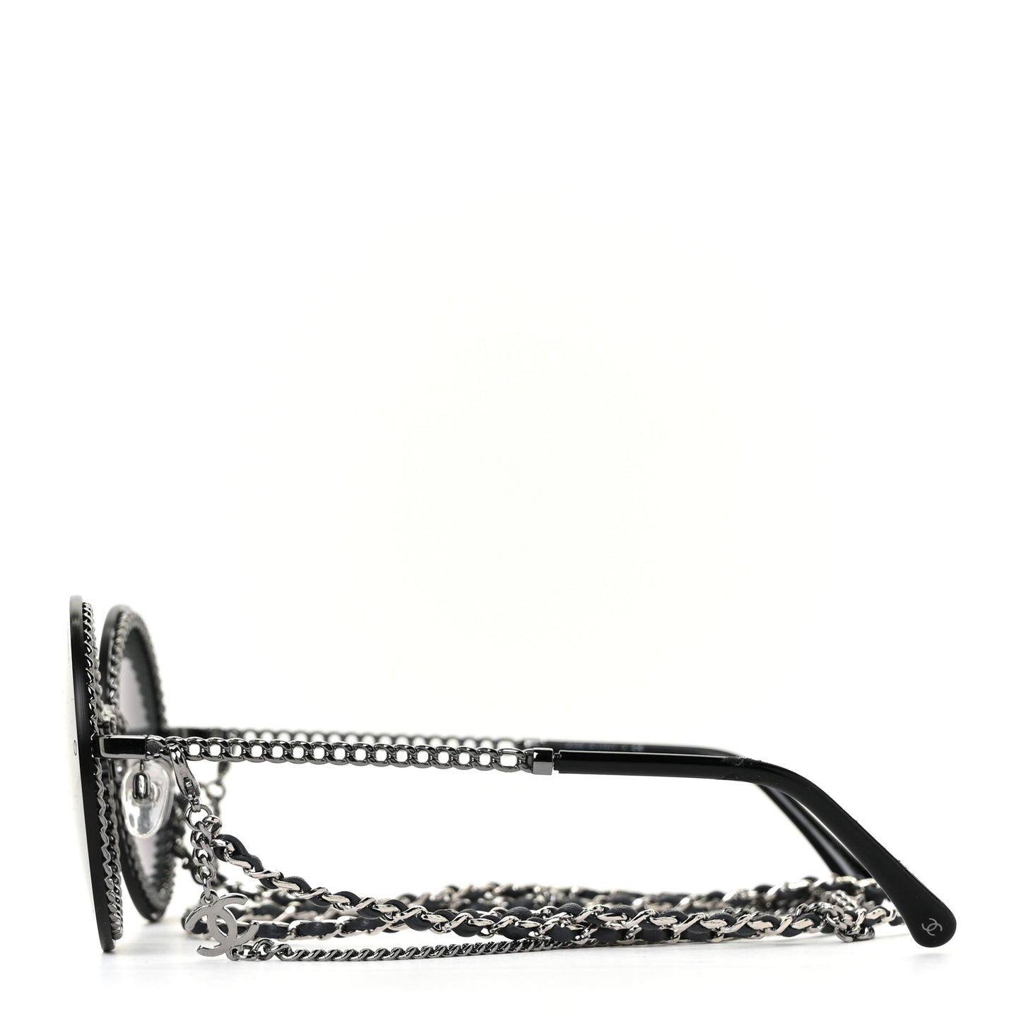 Round Chain Sunglasses 4245 Black