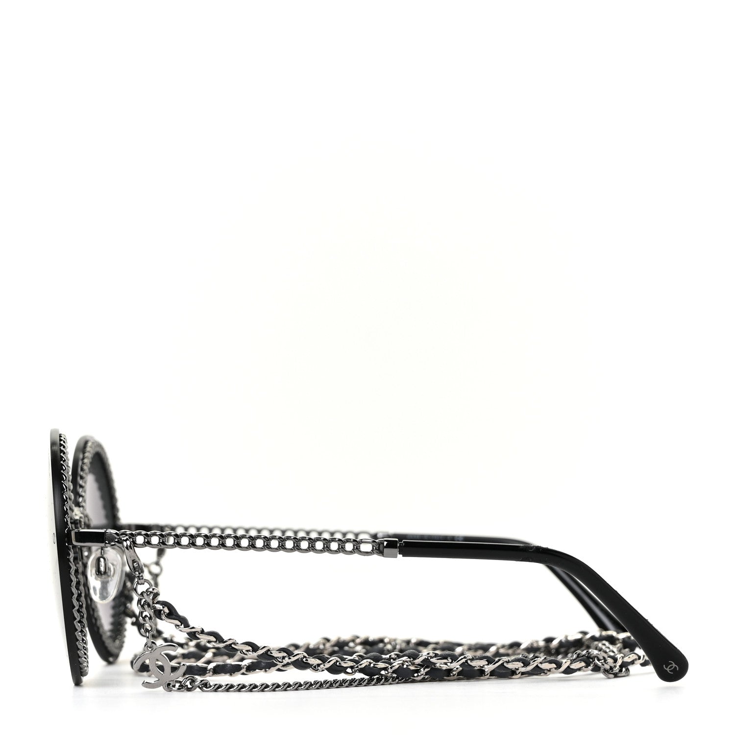 Chanel Round Chain Sunglasses 4245 Black 3 of 7