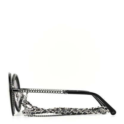 Chanel Round Chain Sunglasses 4245 Black 3 of 7