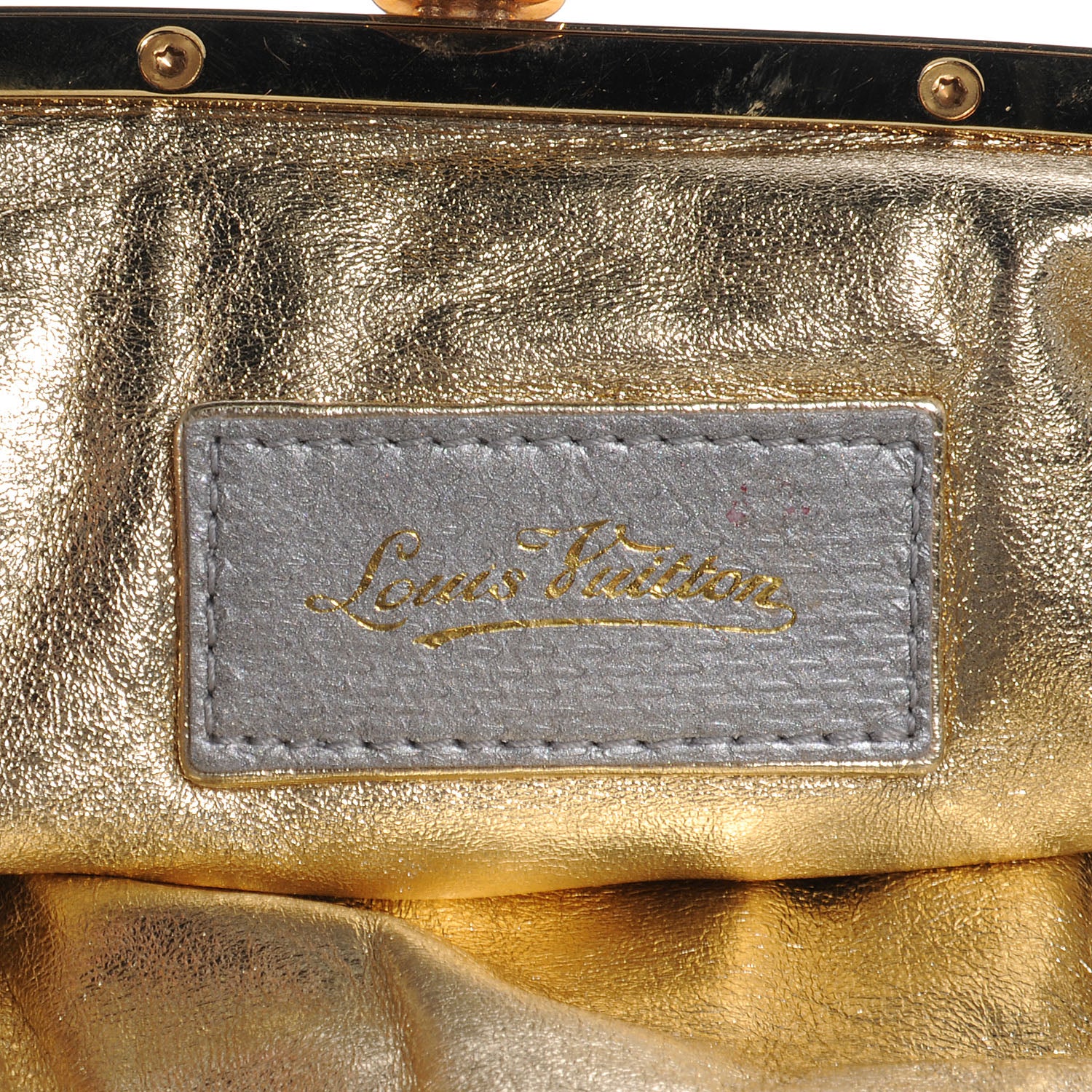 Louis Vuitton Satin Monogram Aumoniere Clutch Silver 6 of 8