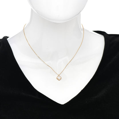 Van Cleef & Arpels 18K Yellow Gold Mother of Pearl Sweet Alhambra Pendant Necklace 2 of 5