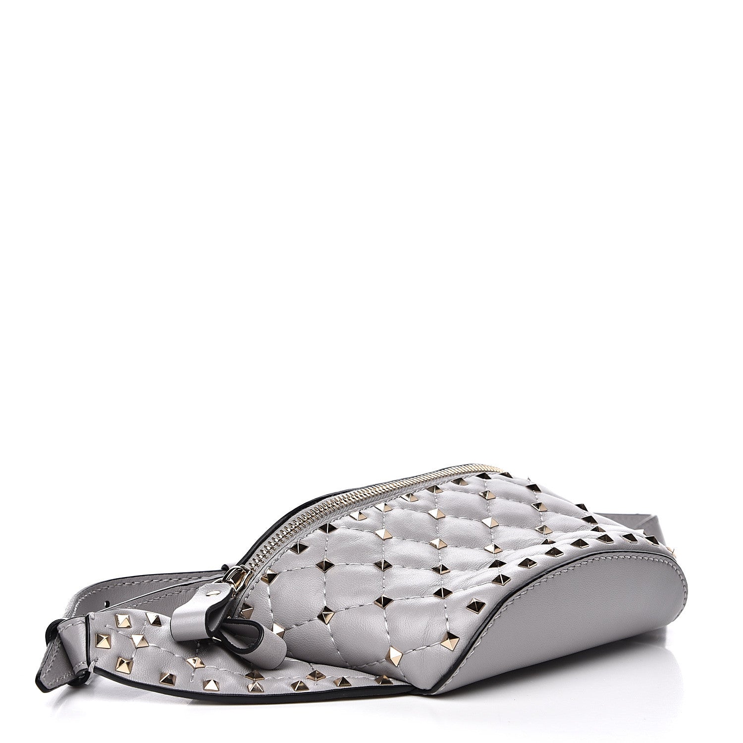 Valentino Garavani Nappa Rockstud Spike Belt Bag 95 Pastel Grey 3 of 10