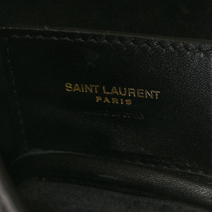 Saint Laurent Smooth Calfskin Paris VII Large Flat Hobo Black 7 of 8