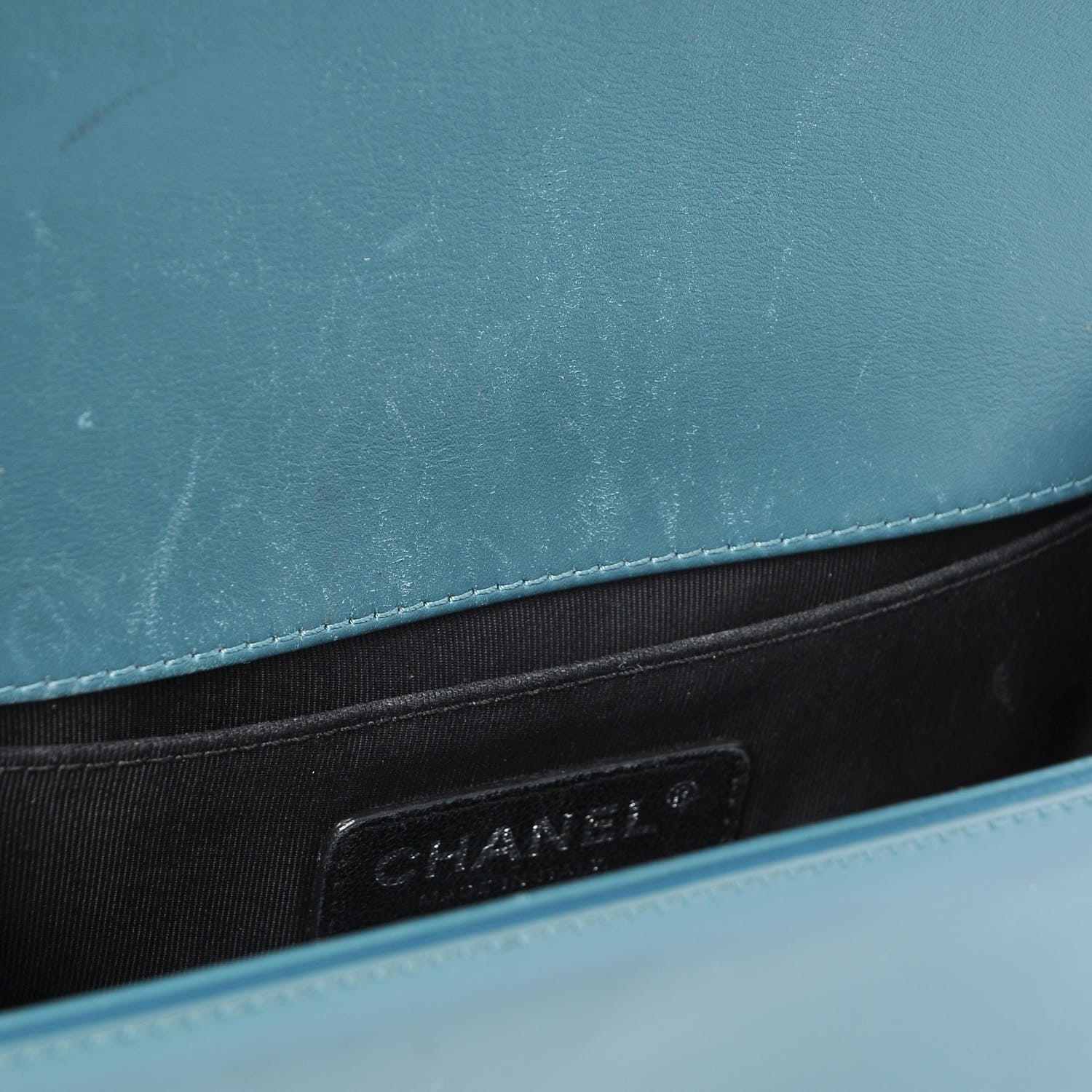 Chanel Patent Calfskin Small Boy Flap Plexiglass Turquoise 8 of 9