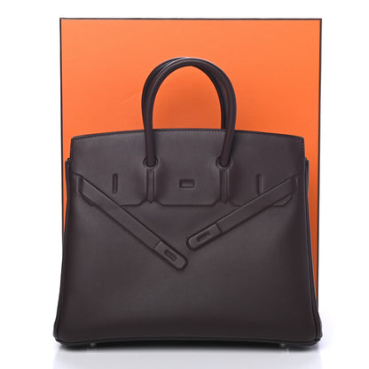 Hermes Swift Birkin Shadow 25 Rouge Sellier 9 of 11