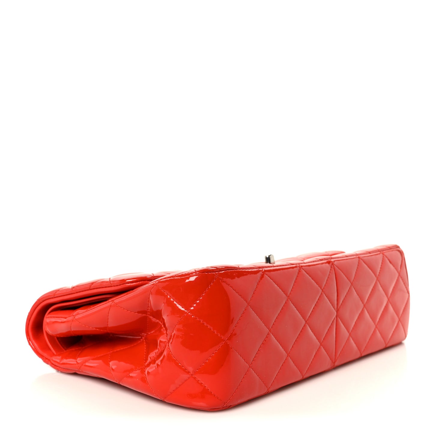 Patent Quilted Jumbo Double Flap Red