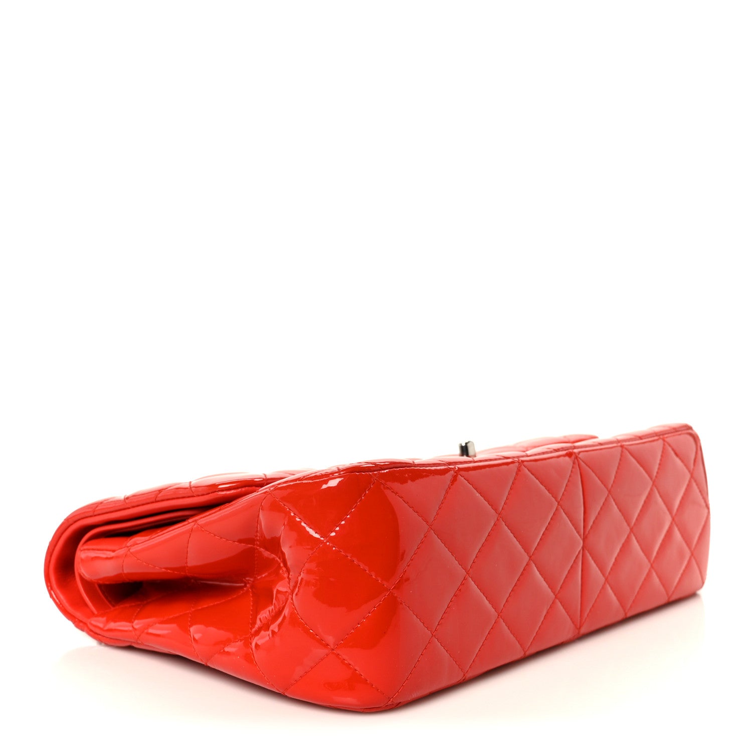 Chanel Patent Quilted Jumbo Double Flap Red 4 of 11