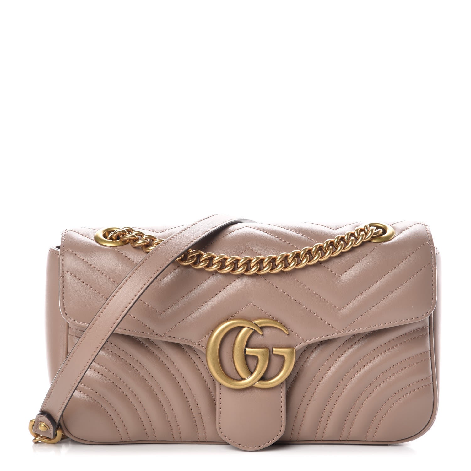 Gucci Calfskin Matelasse Small GG Marmont Shoulder Bag Porcelain Rose 1 of 9