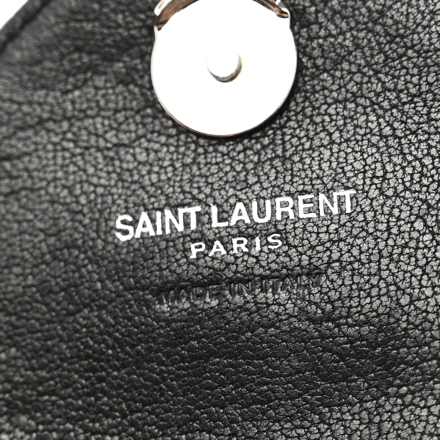 Saint Laurent Sheepskin Matelasse Chevron Monogram College Chain Wallet Black 6 of 12