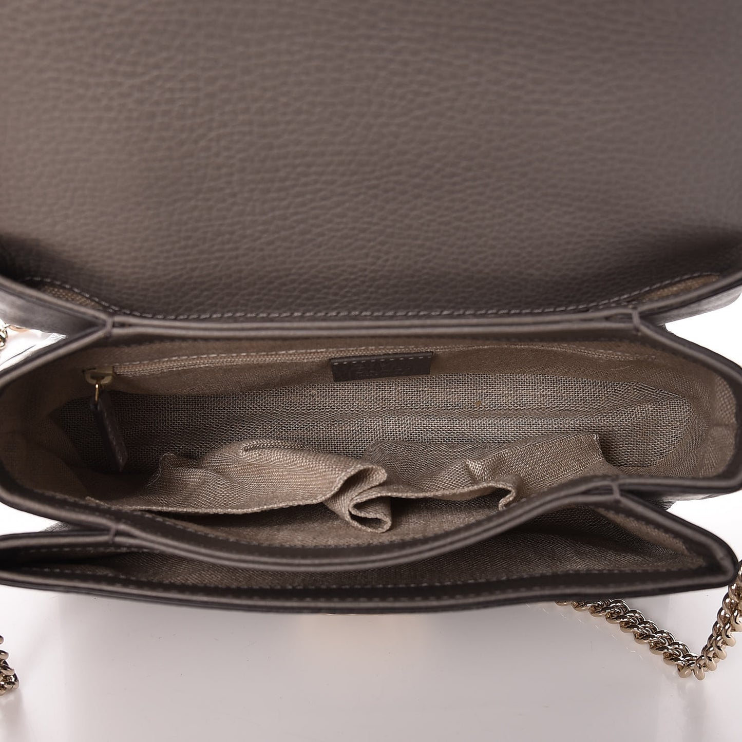 Dollar Calfskin Interlocking G Top Handle Shoulder Bag Loess