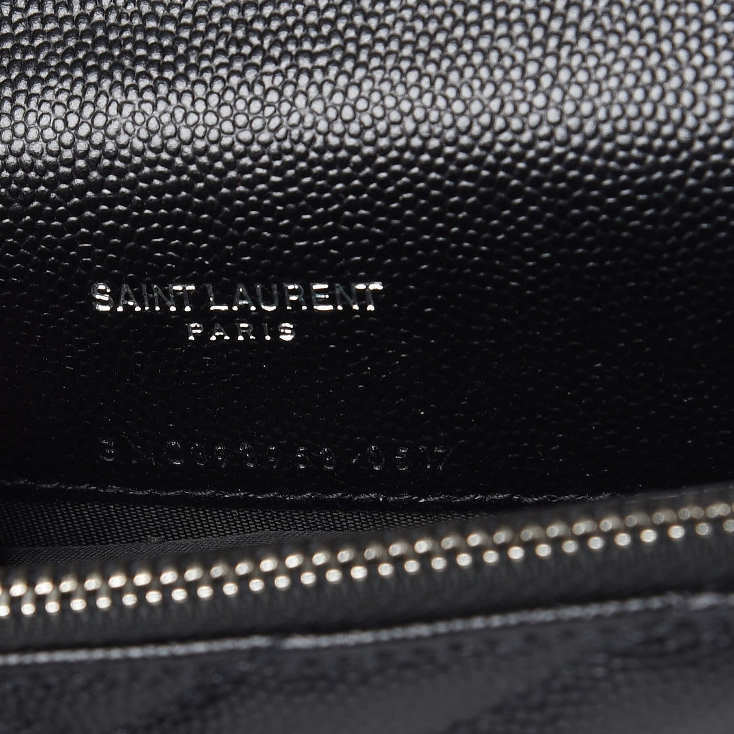 Grain De Poudre Matelasse Chevron Monogram Envelope Chain Wallet Black