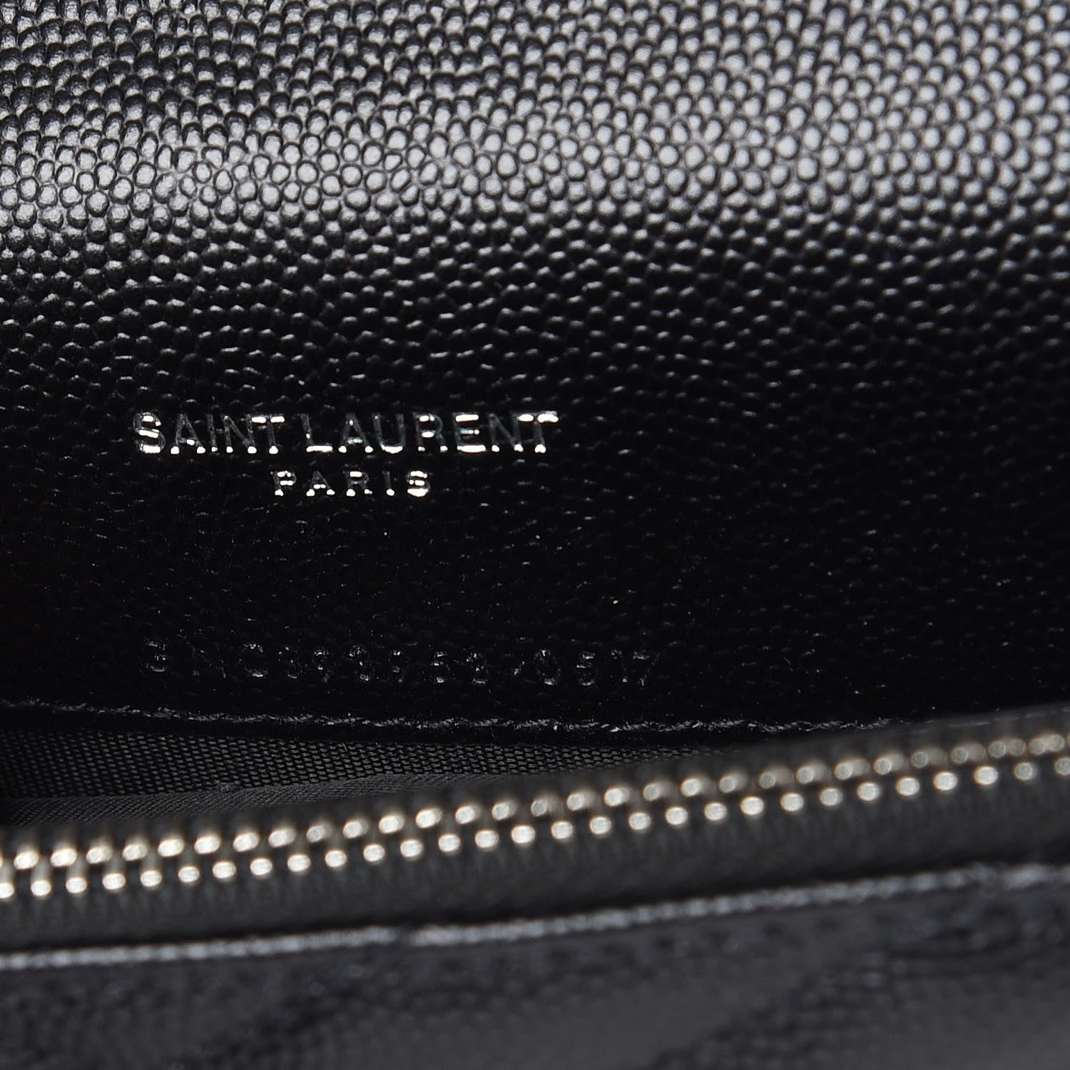 Saint Laurent Grain De Poudre Matelasse Chevron Monogram Envelope Chain Wallet Black 9 of 9