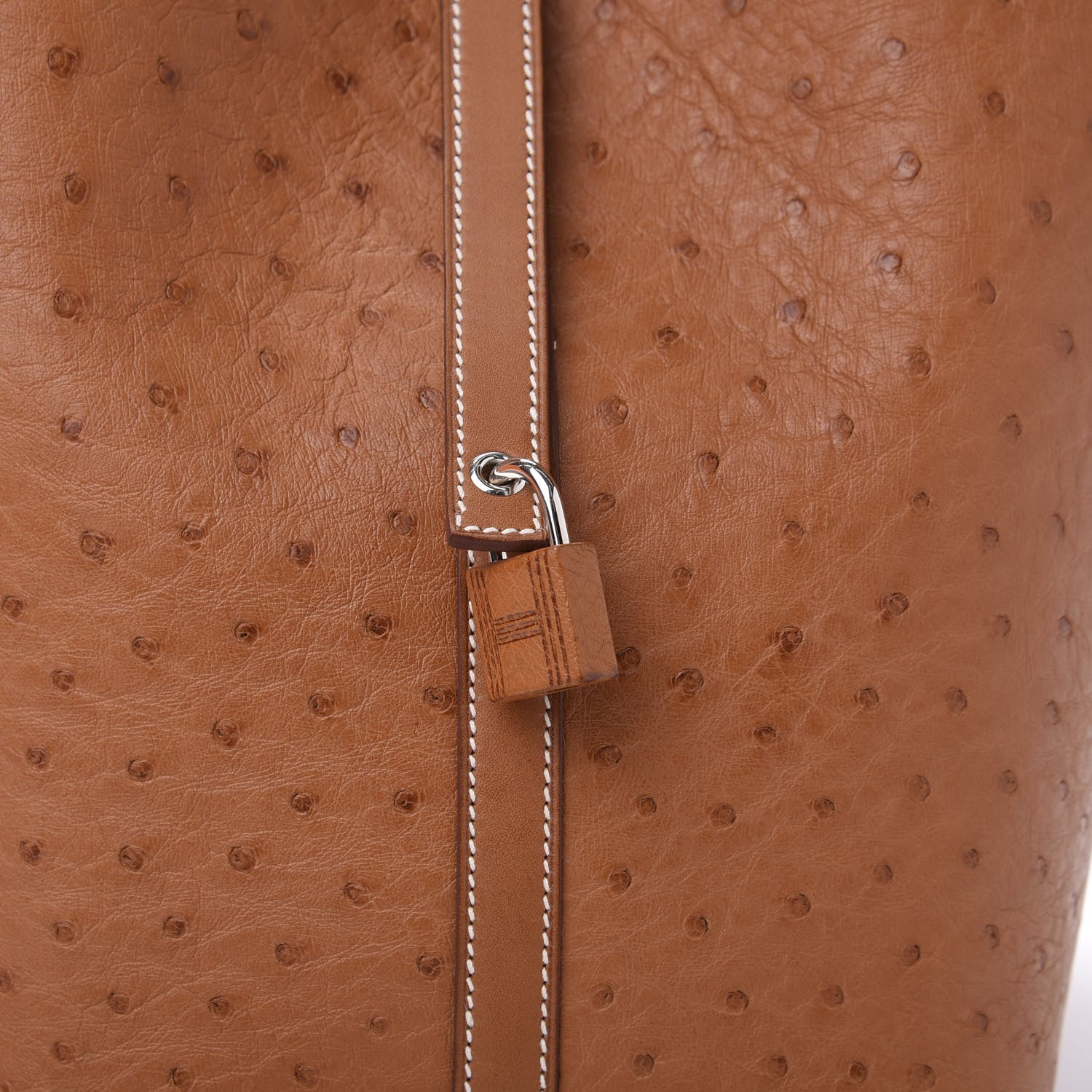 Hermes Ostrich Barenia Picotin Lock 22 Gold Fauve 11 of 12