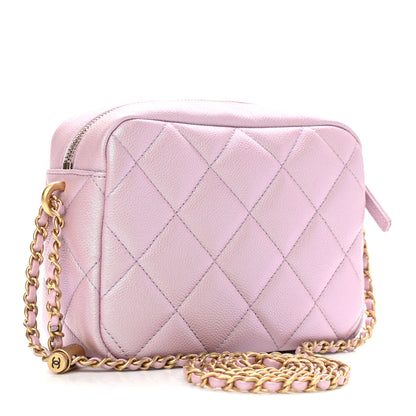 Chanel Iridescent Caviar Quilted Mini My Perfect Camera Case Pink 3 of 9