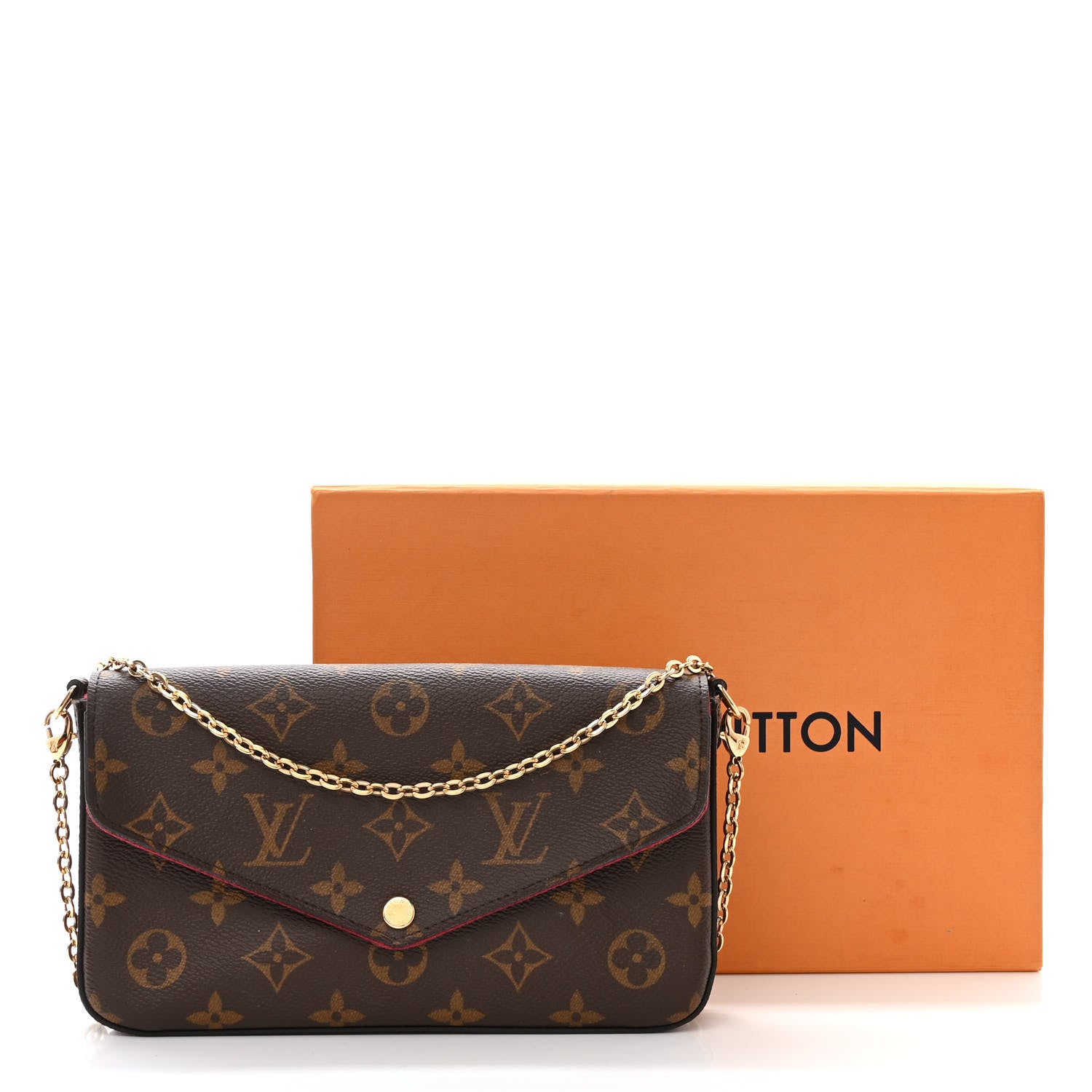 Louis Vuitton Monogram Pochette Felicie Chain Wallet Fuchsia 15 of 15
