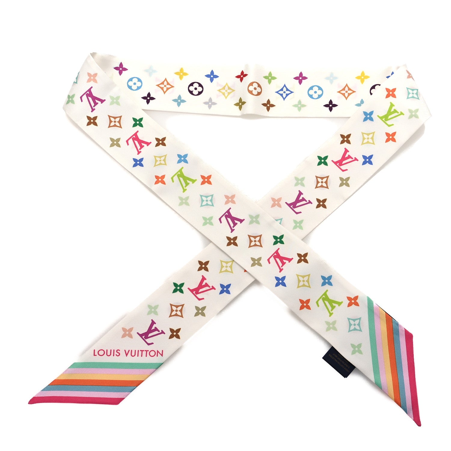 Louis Vuitton LV X TM Silk Monogram Multicolor Bandeau White 1 of 3