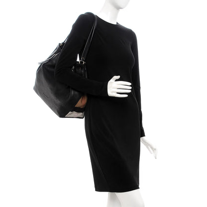 Burberry Grainy Calfskin House Check Medium Maidstone Black 2 of 8