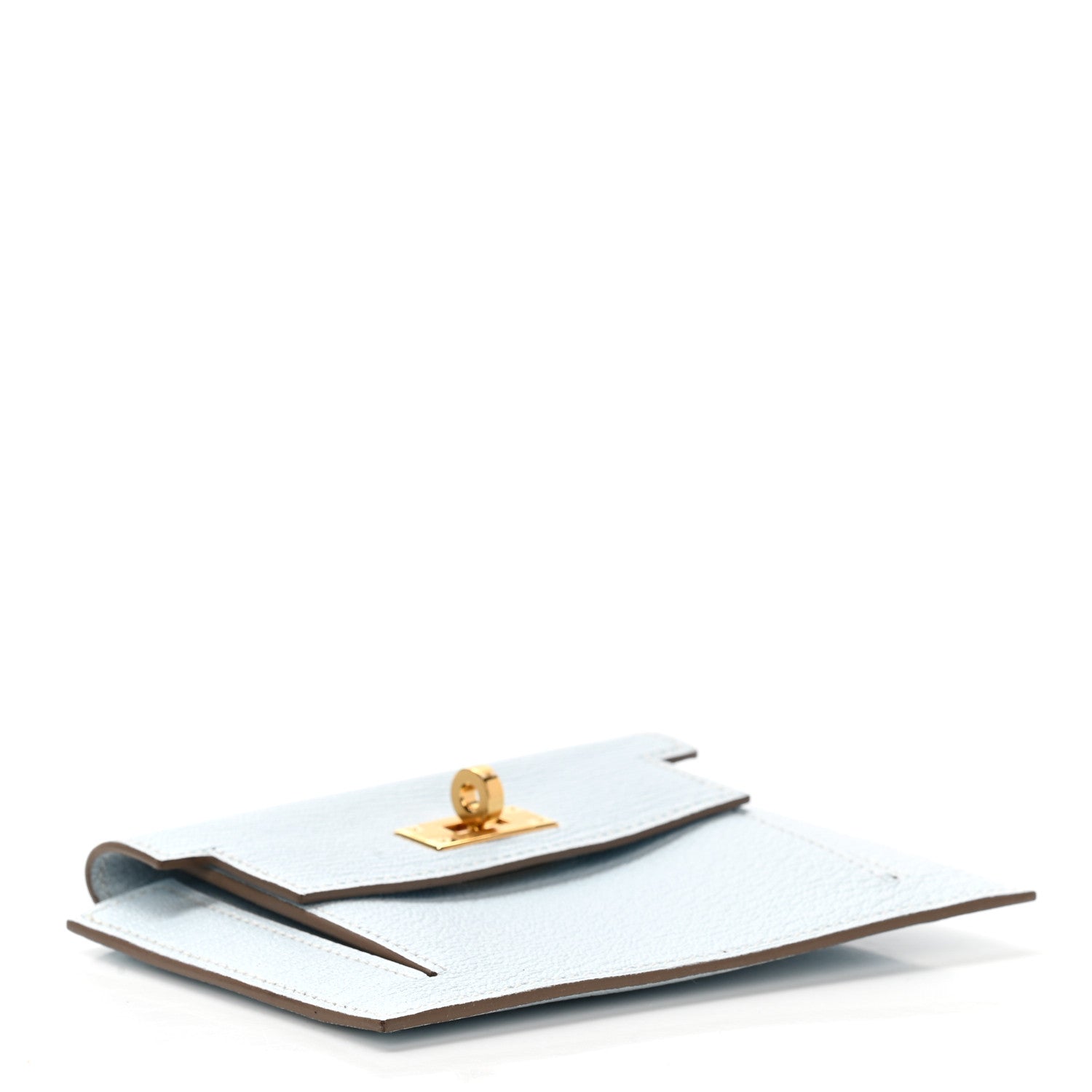 Hermes Chevre Mysore Kelly Pocket Compact Wallet Bleu Brume 4 of 8
