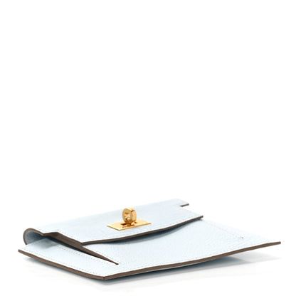 Hermes Chevre Mysore Kelly Pocket Compact Wallet Bleu Brume 4 of 8
