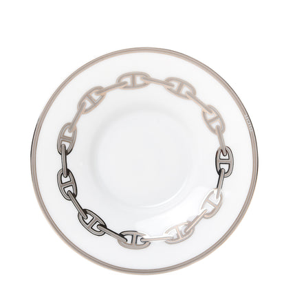 Hermes Porcelain Platinum Chaine d'Ancre Tea Cup and Saucer Set of 2 2 of 8