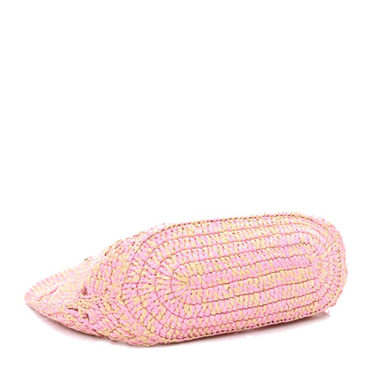 Chanel Raffia Effect Braided Small Shopping Bag Beige Pink 5 of 11