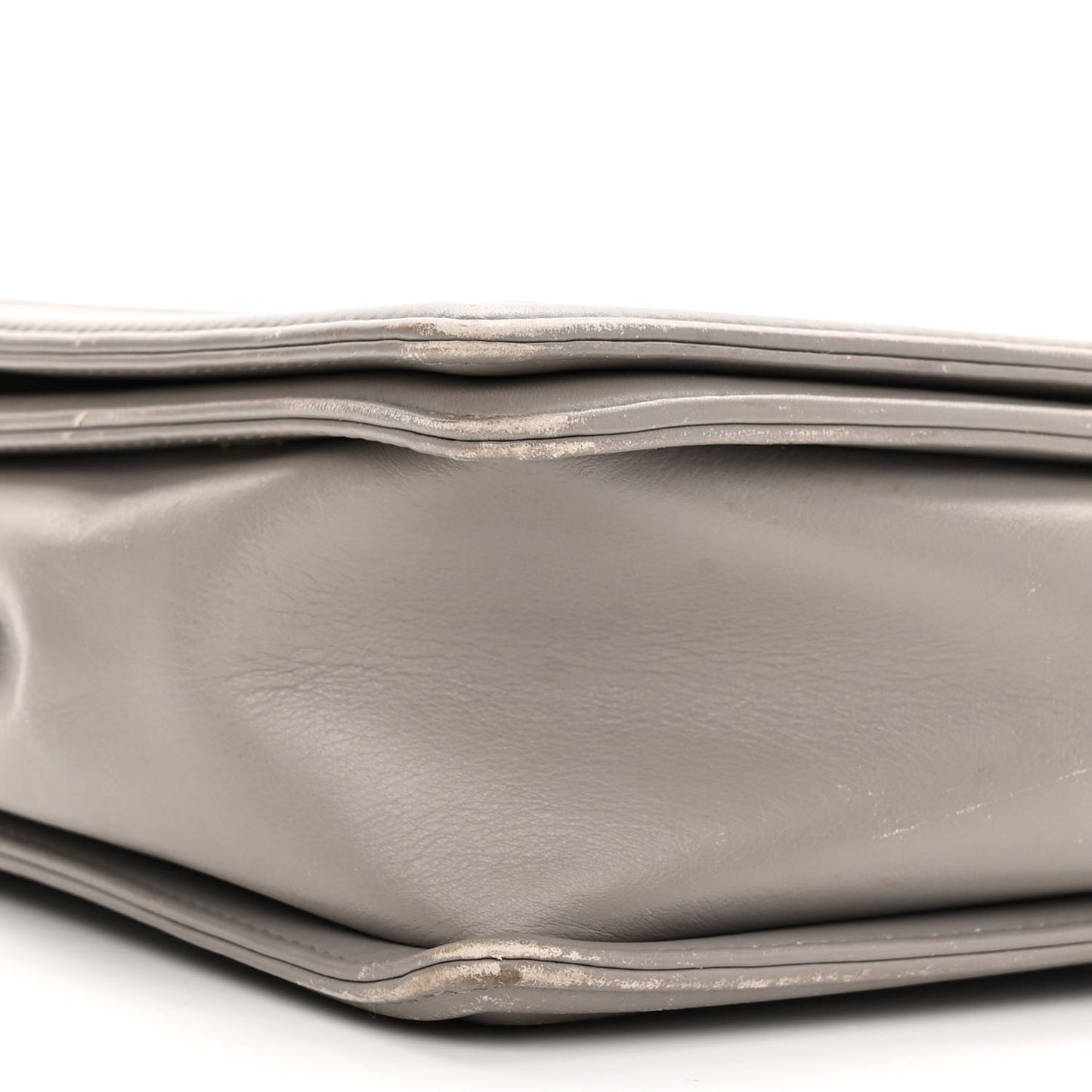 Calfskin Ombre Quilted Large Boy Flap Grey Beige
