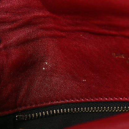 Saint Laurent Lambskin Quilted Toy Loulou Puffer Monogram Chain Satchel Red 9 of 13