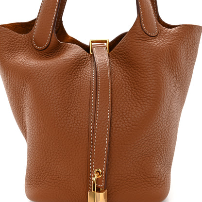 Hermes Taurillon Clemence Picotin Lock 18 PM Gold 10 of 11