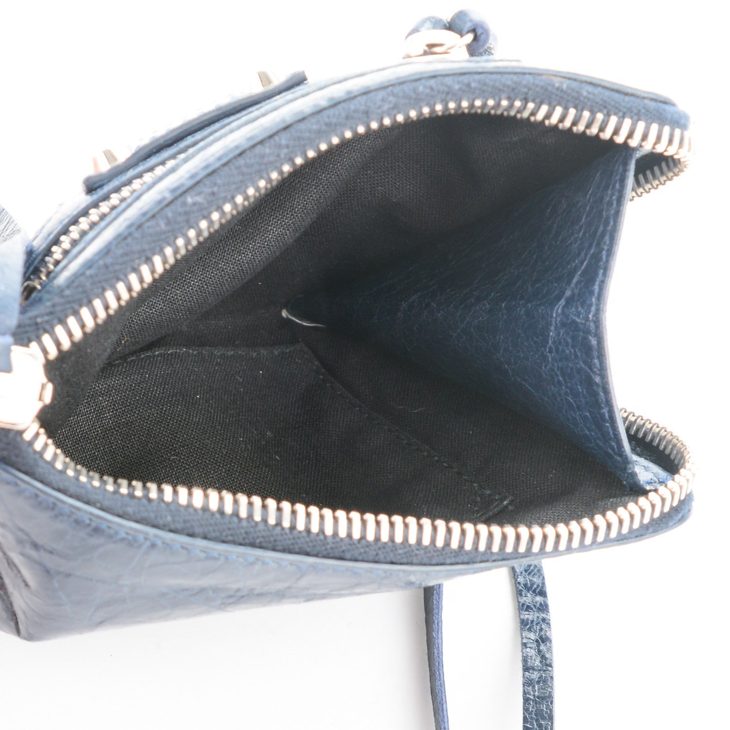 Balenciaga Agneau Arena Classic Hardware Mini Pouch Bleu Obscur 5 of 7