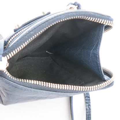 Balenciaga Agneau Arena Classic Hardware Mini Pouch Bleu Obscur 5 of 7